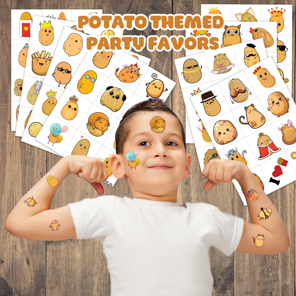 MeoIsDaBest Sweet Potato party decor tattoos pack enhances event themes