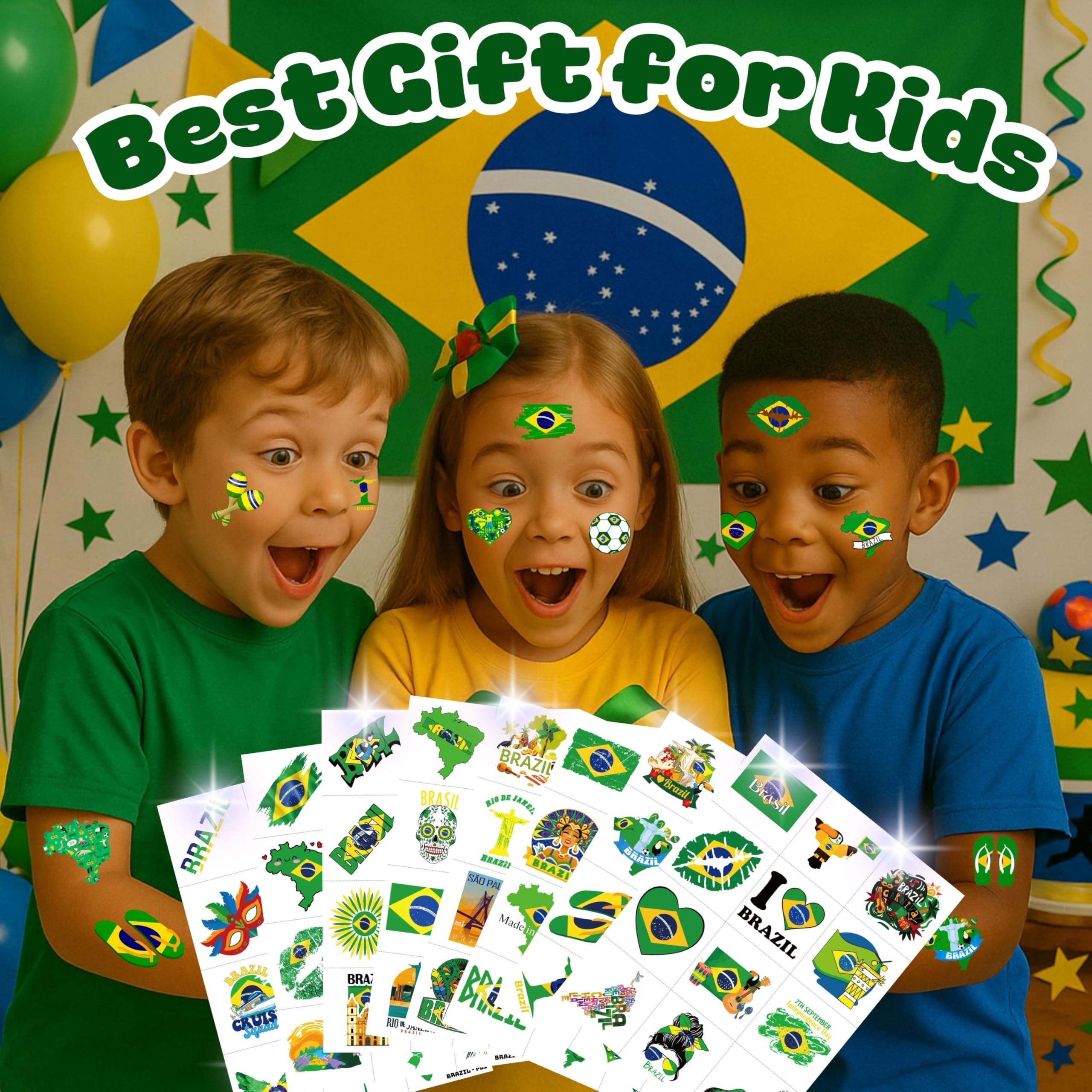 MeoIsDaBest carnival tattoos bring festive color to celebrations and goody bags.