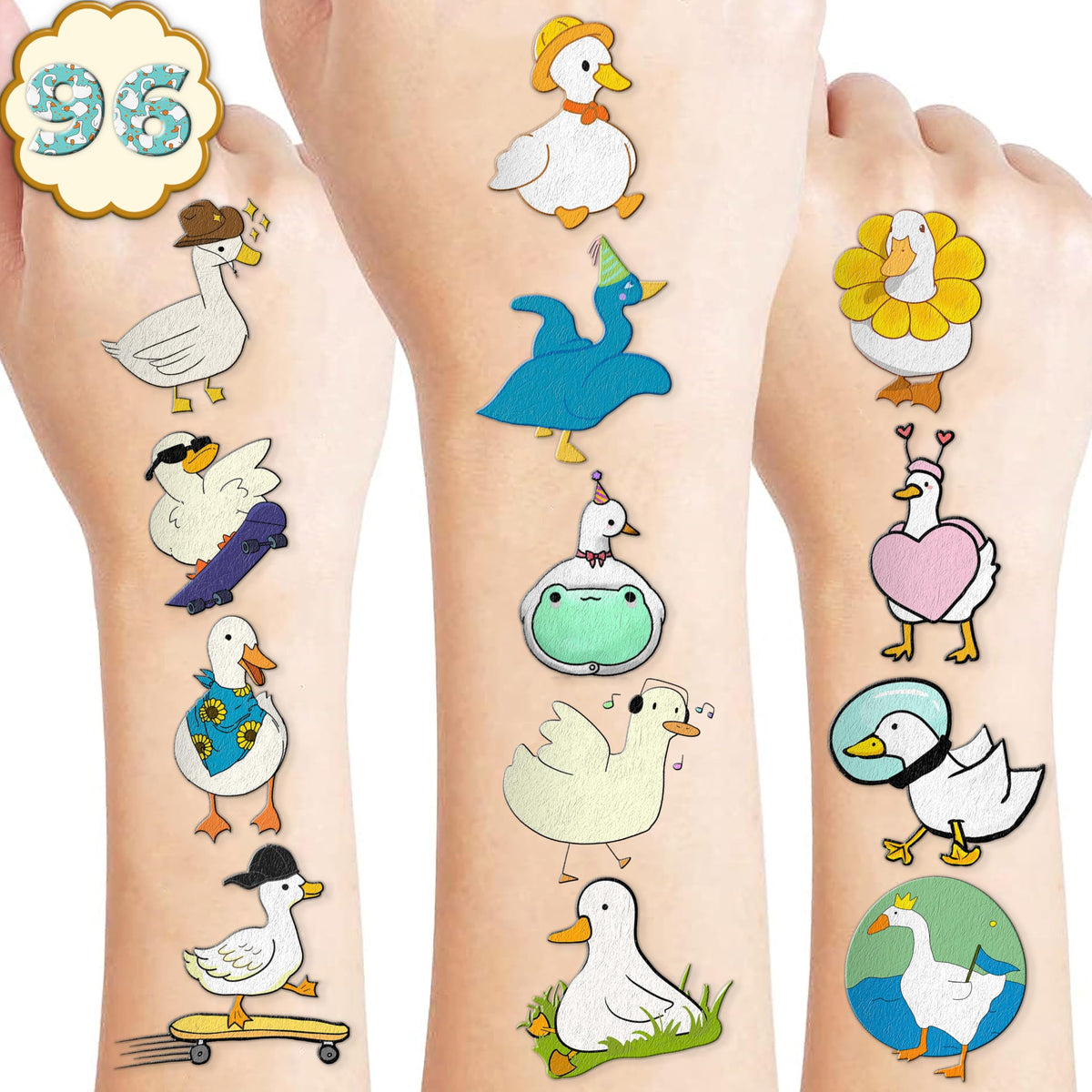 MeoIsDaBest duck pre-cut tattoos eight sheets for party favors and decorating