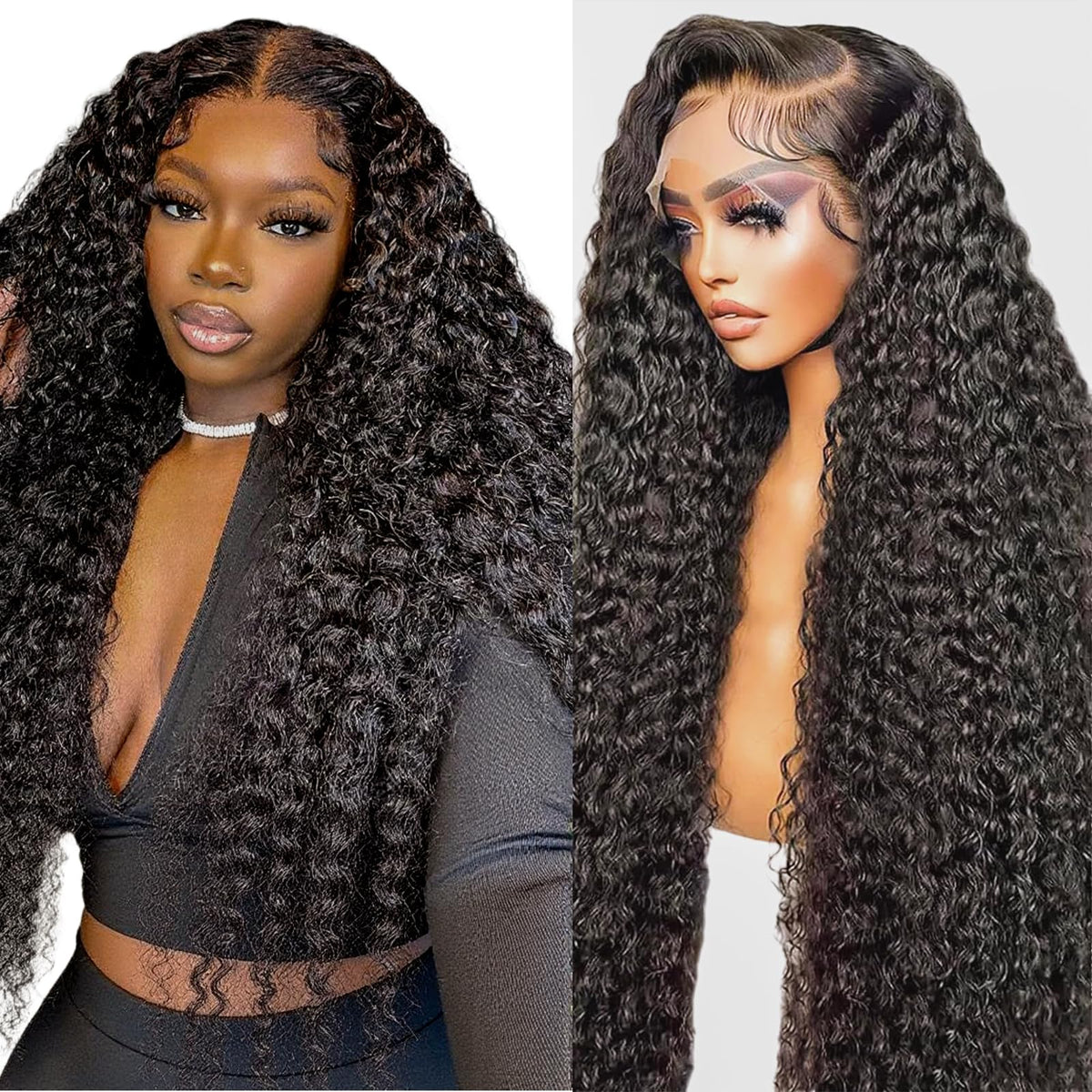 Mepurer deep wave wig 13x6 front view for versatile parting and styling with natural look.