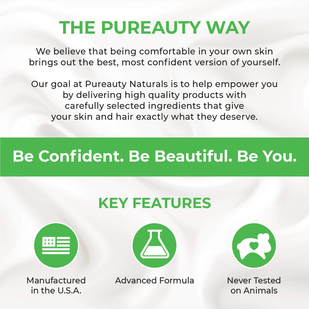 Meraz Pureauty Naturals serum ingredients panel highlights biotin-based formula.