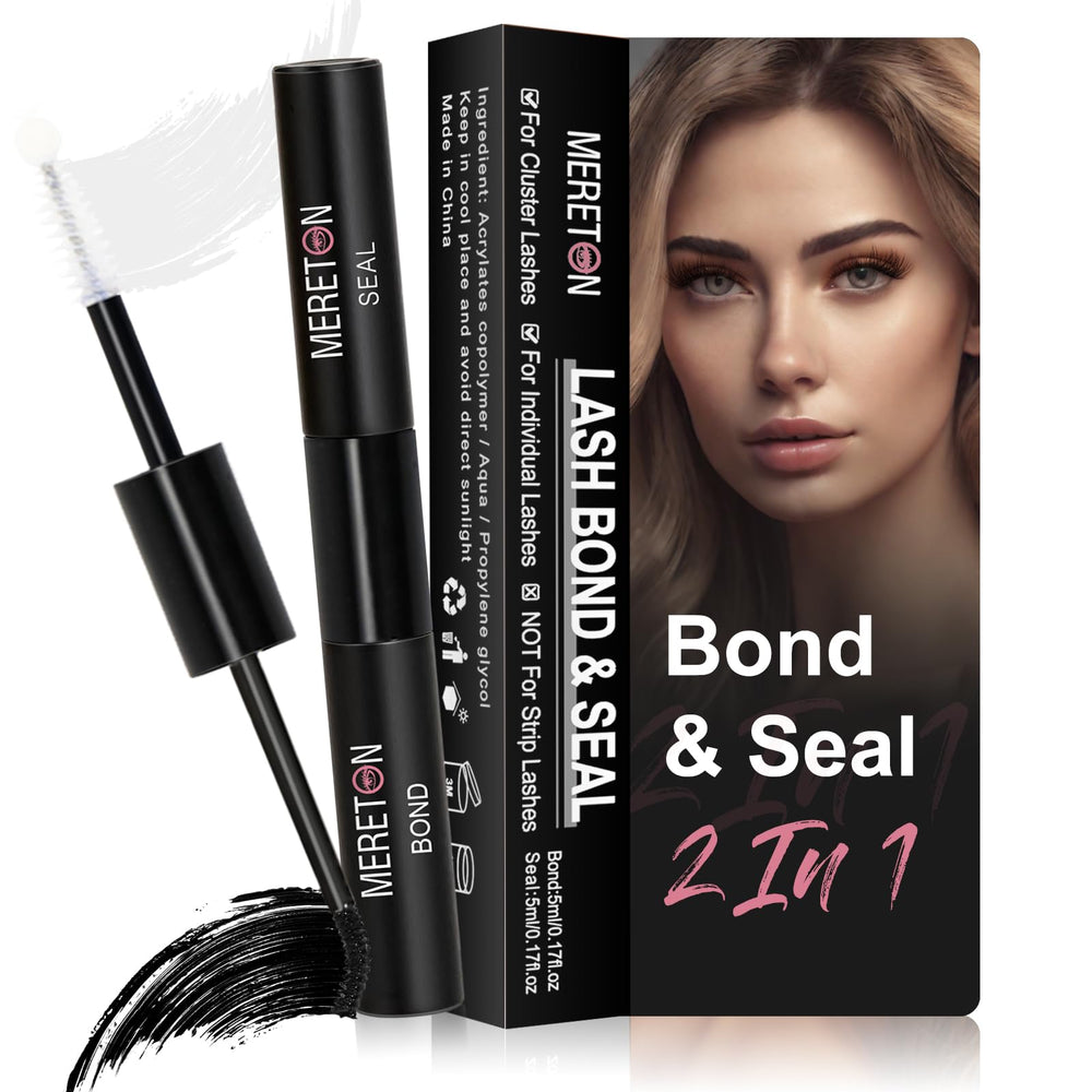 MERETON Lash Bond and Seal bottle demonstrates long-lasting hold and quick-drying performance.