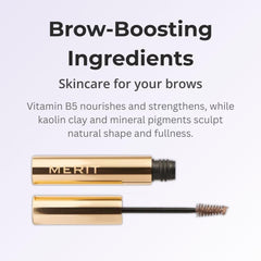 MERIT Brow 1980 packaging highlighting eco-friendly upgraded packaging
