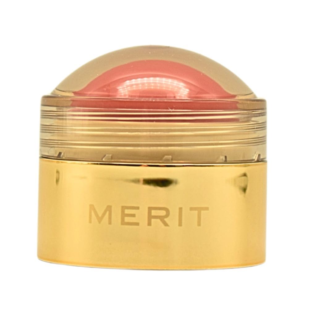 Merit Flush Balm Lusitano Soft Peach bottle shows creamy texture for quick glow.