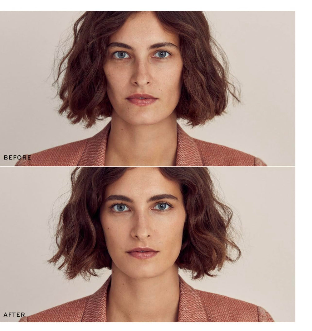 MERIT Minimalist Foundation Stick Camel on face captures natural finish.