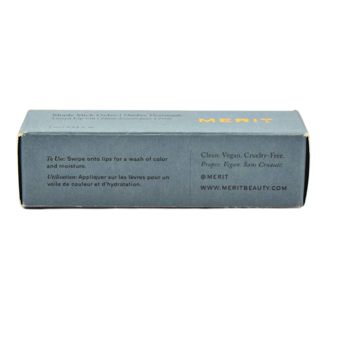 Merit Shade Slick Gelee Les Deux tint closeup on lips shows depth