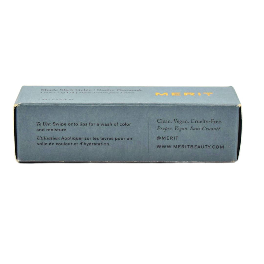 Merit Shade Slick Gelee Les Deux tint closeup on lips shows depth