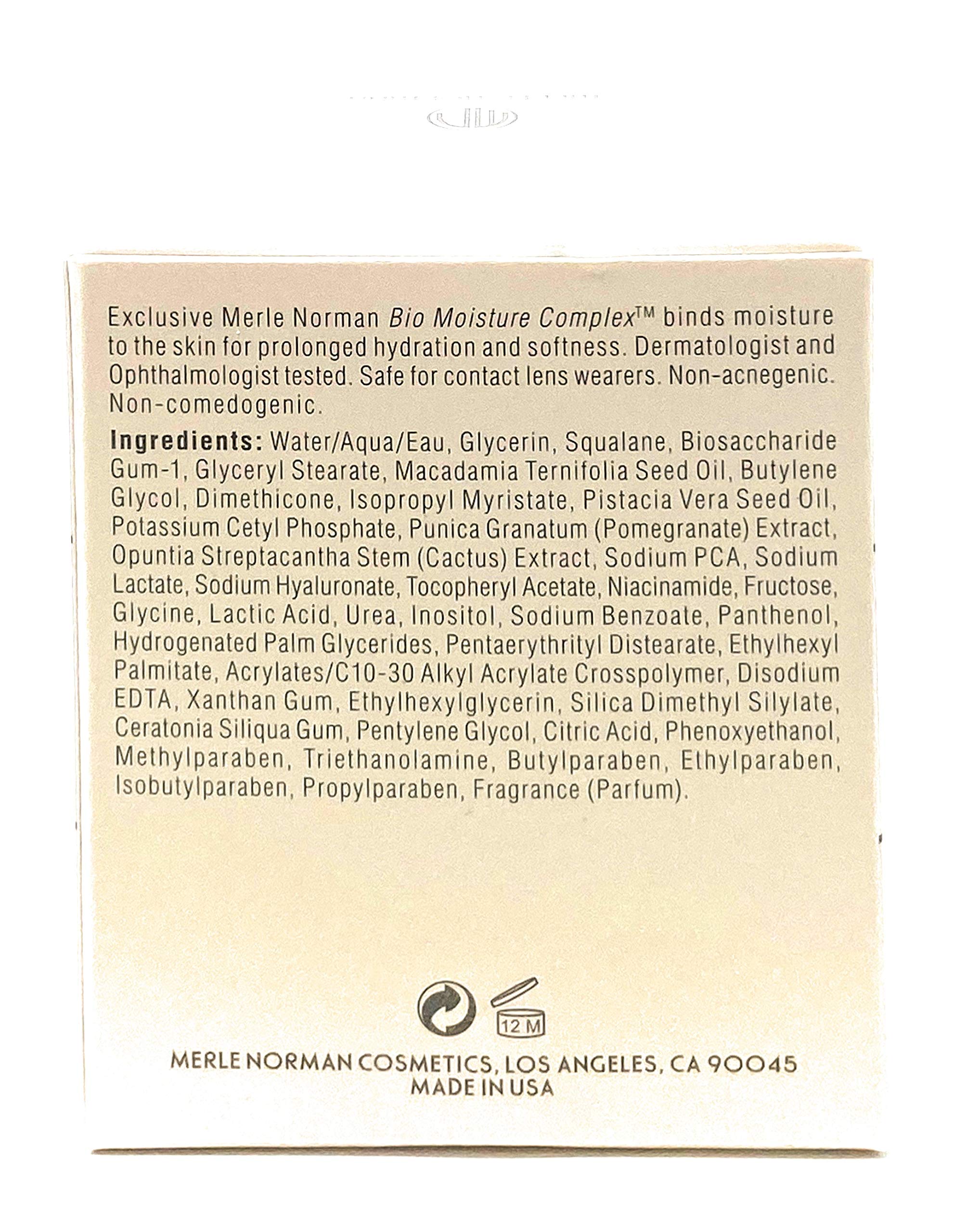Merle Norman Daily Moisture Cream packaging highlights premium container for daily use.