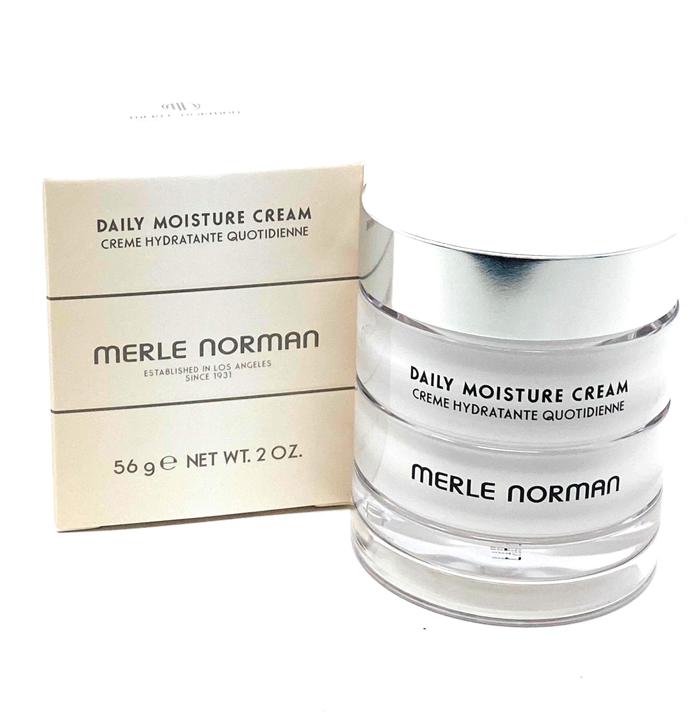 Merle Norman Daily Moisture Cream texture swatch indicating non-greasy finish for comfortable wear.