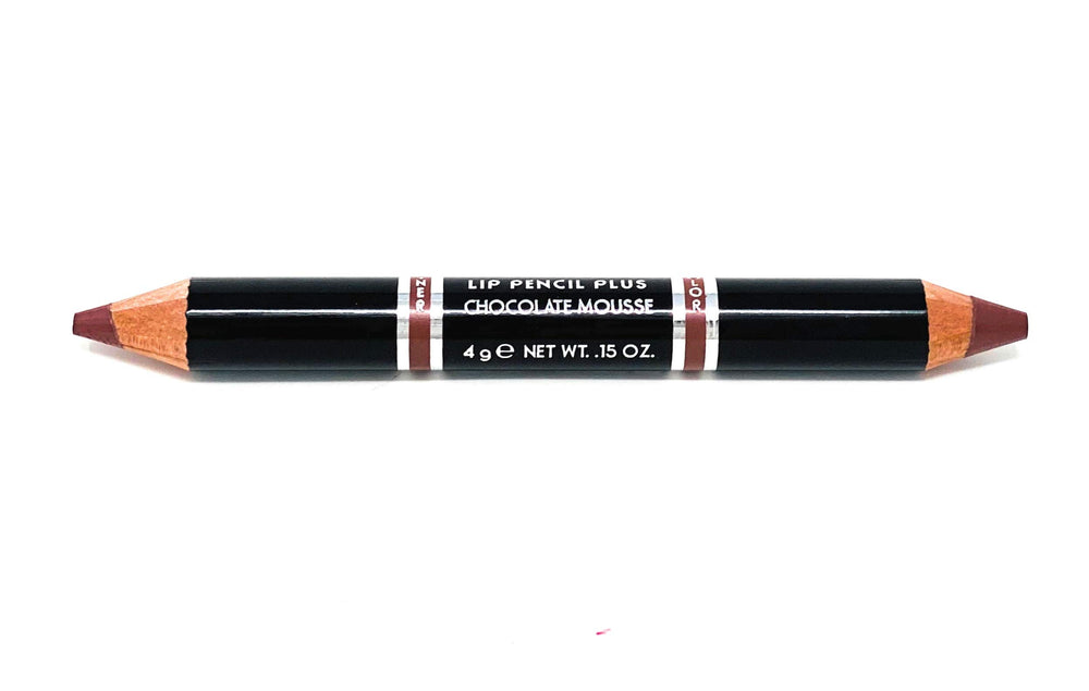 Merle Norman Lip Pencil Plus Chocolate Mousse swatch for defined lips and long-lasting color.