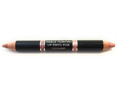 Merle Norman Lip Pencil Plus Cocoa Buff close-up shows dual lip color and liner.