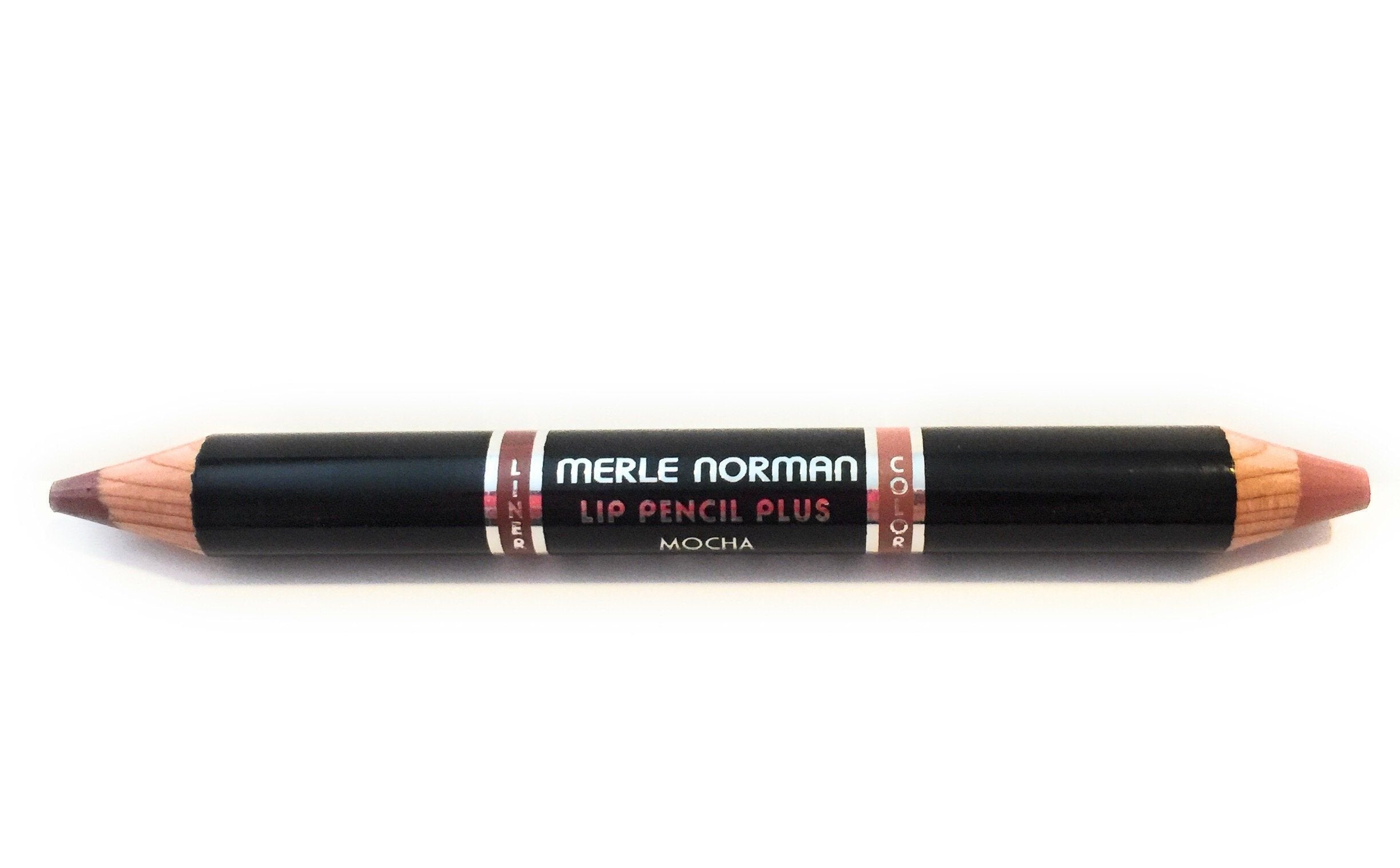 Merle Norman Lip Pencil Plus Mocha product shot showing dual lip liner and color