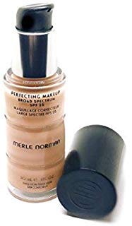 Merle Norman Perfecting Foundation Simply Beige bottle with satin finish for photo-ready skin