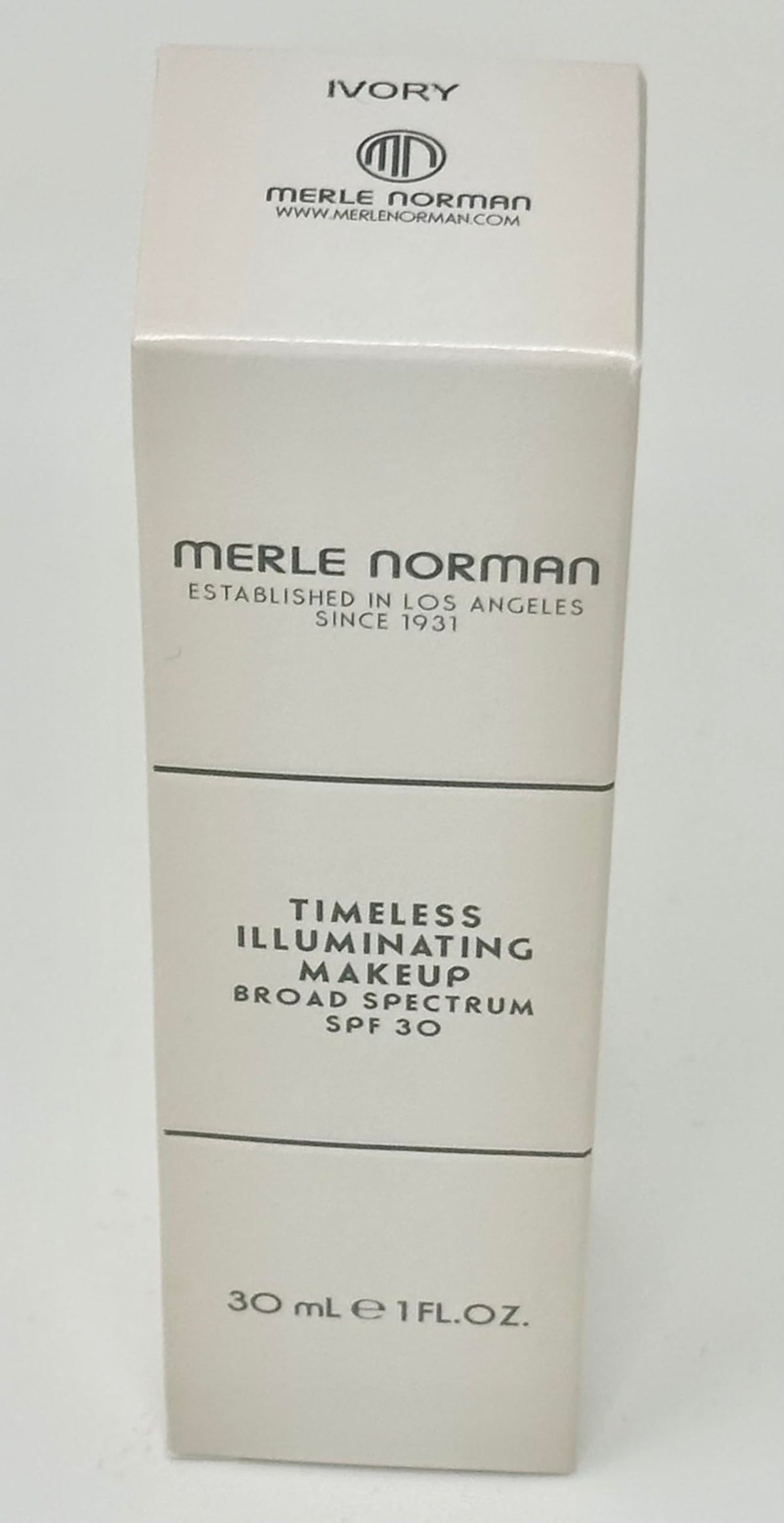 Merle Norman Timeless Illuminating Makeup Ivory swirl-application demonstrates easy layering for fuller coverage.