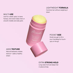 Mermade Hair Wax Stick pink application demonstrates easy, precise placement for sleek looks.