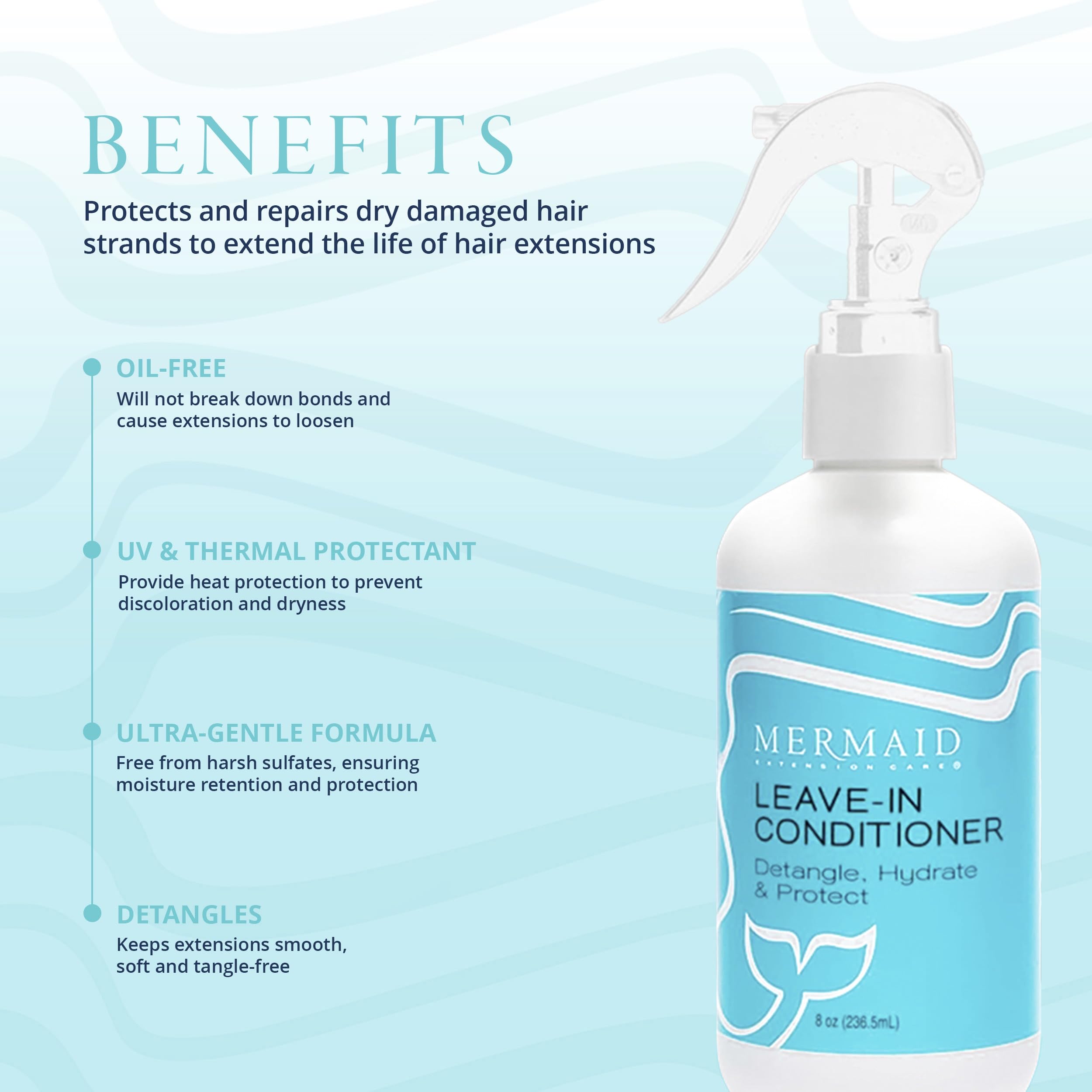 Mermaid Extension Care detangling comb helps glide through hair with less breakage.