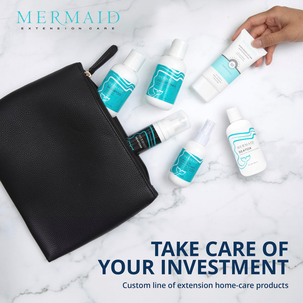 Mermaid Extension Care extension-safe formula supports longevity and easy styling.