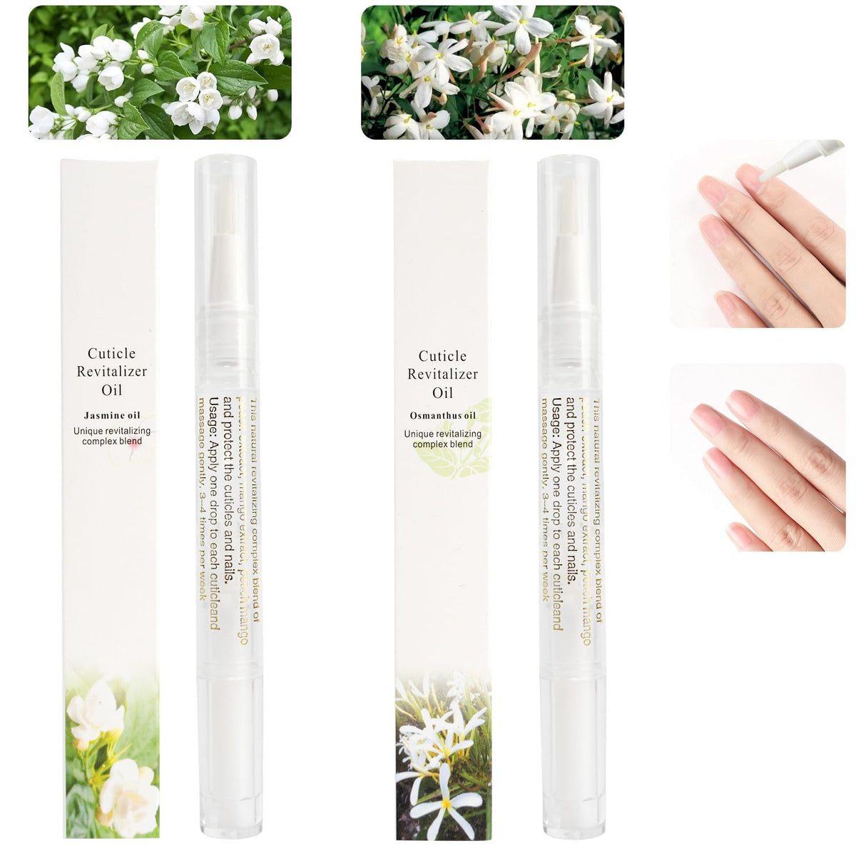 Meschett cuticle oil pen with soft brush for precise cuticle care.