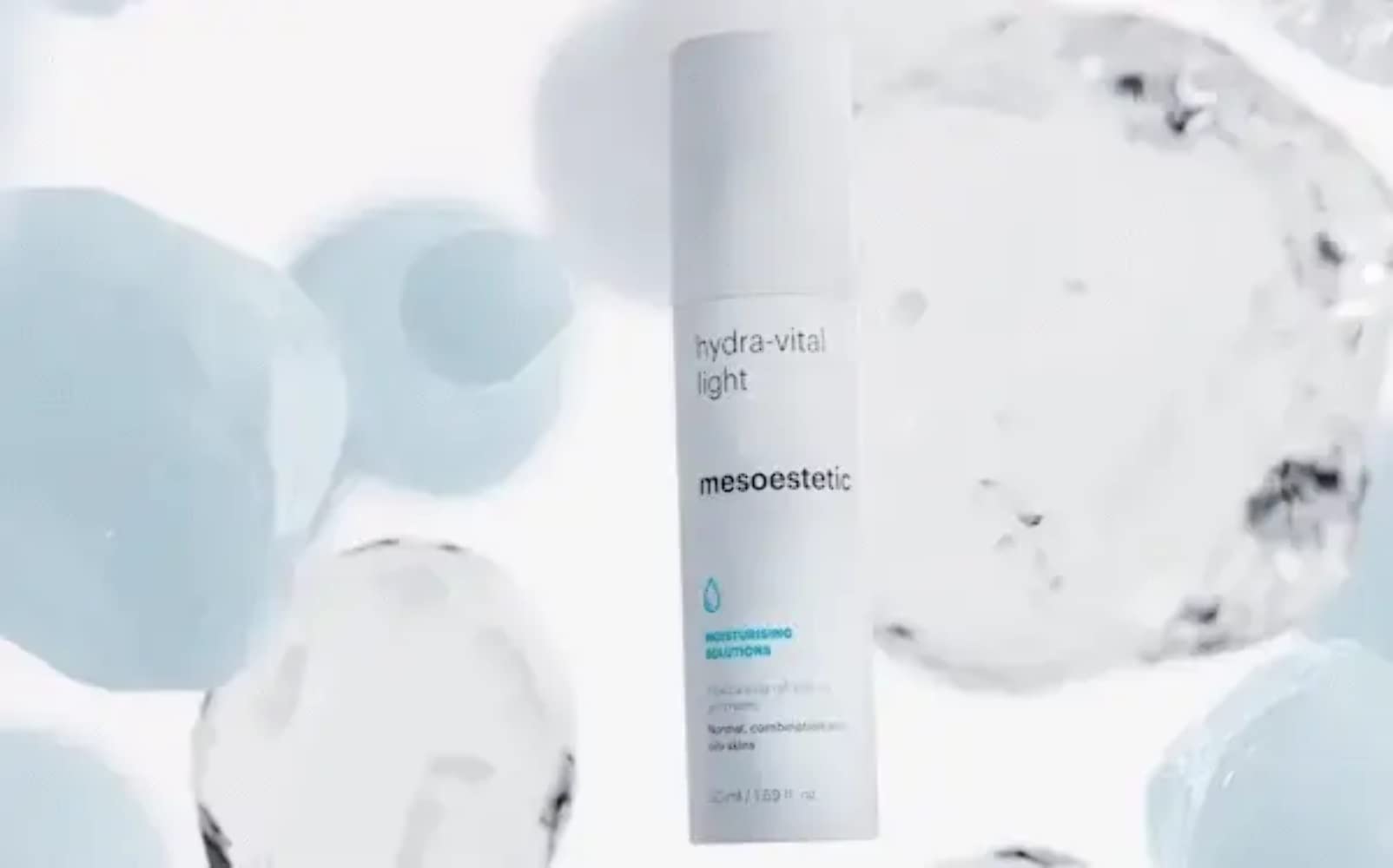 Mesoestetic Hydra-Light texture application demonstrates quick absorption and soothing feel.