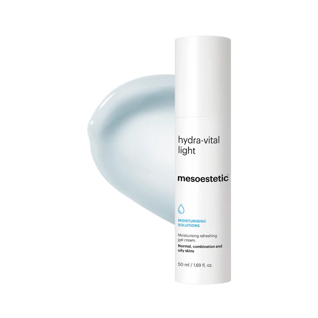 Mesoestetic Hydra-Light with Urban D-tox ingredient highlighting protective properties.