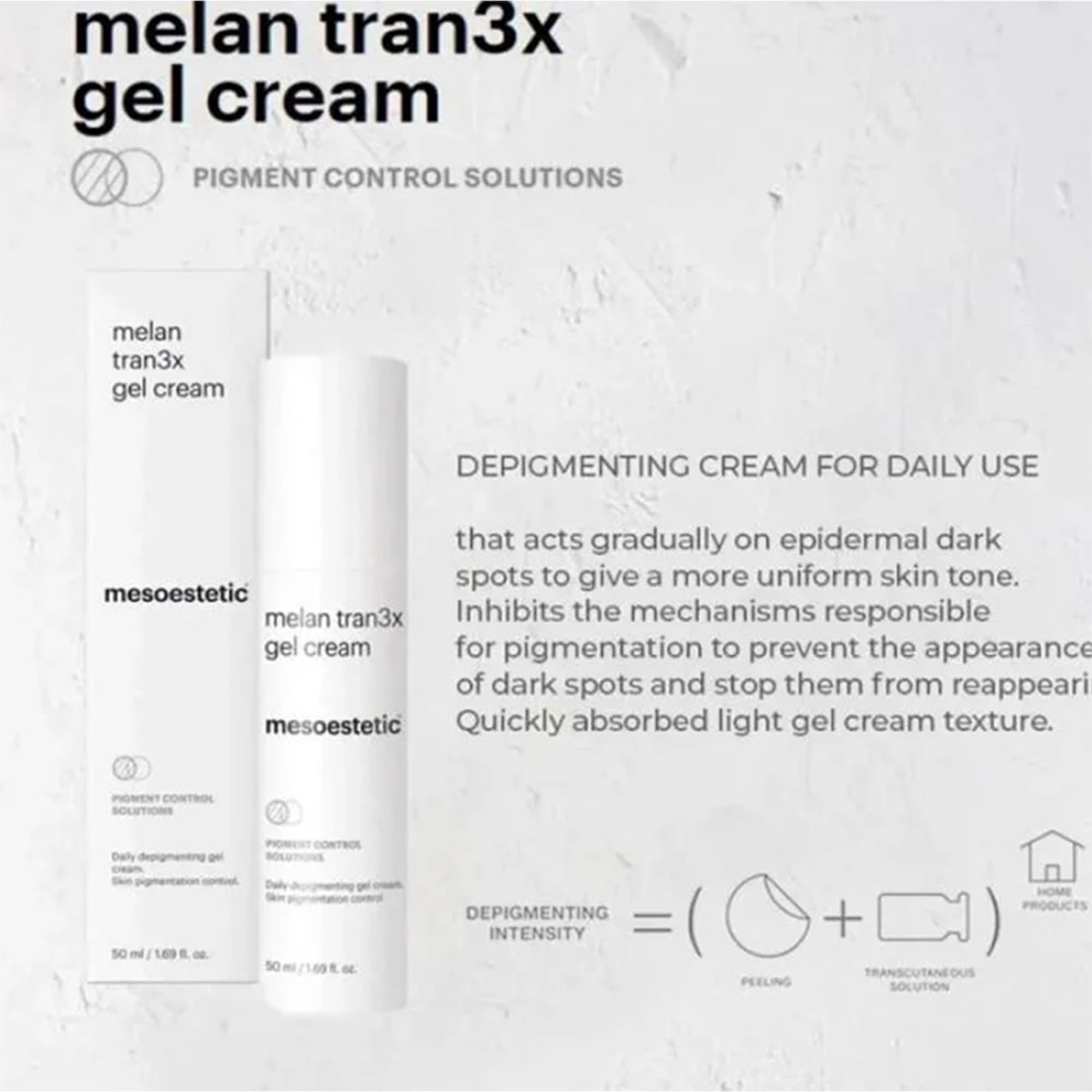 After treatment care with Melan Tran3X shown alongside routine care