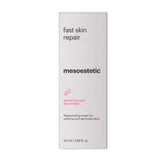 Mesoestetic Post-Procedure Fast Skin Repair packaging highlighting premium regenerating cream
