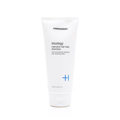 Mesoestetic Tricology shampoo foamy lather, cleanses scalp while promoting volume appearance.