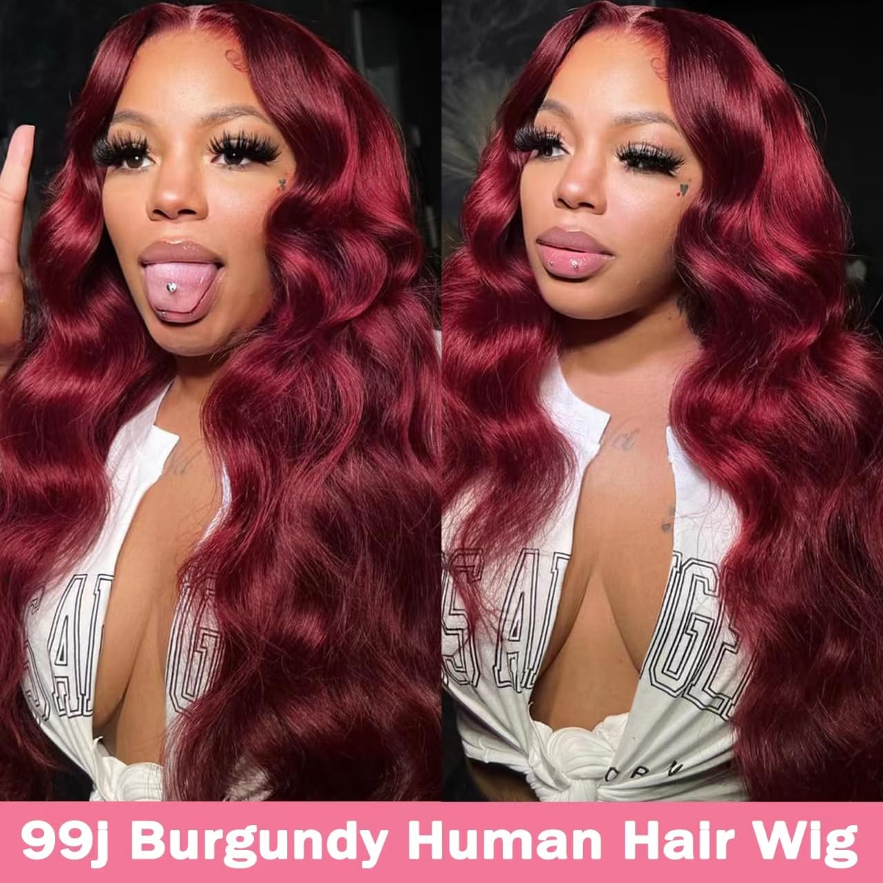 METDIO Burgundy wig pre-plucked cap offering realistic ready-to-wear styling