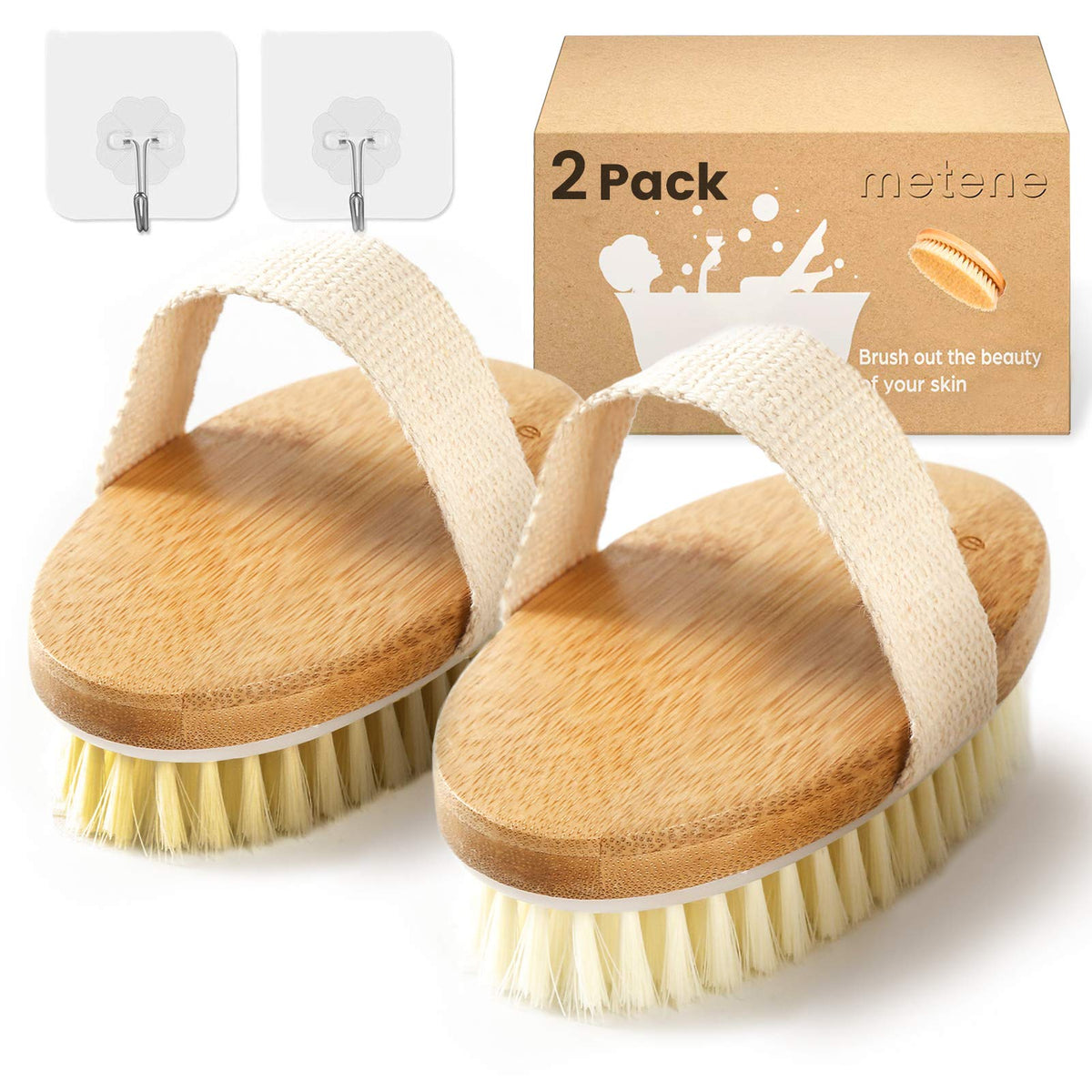 Metene dry brushing stiff brush for deep exfoliation and smooth skin texture