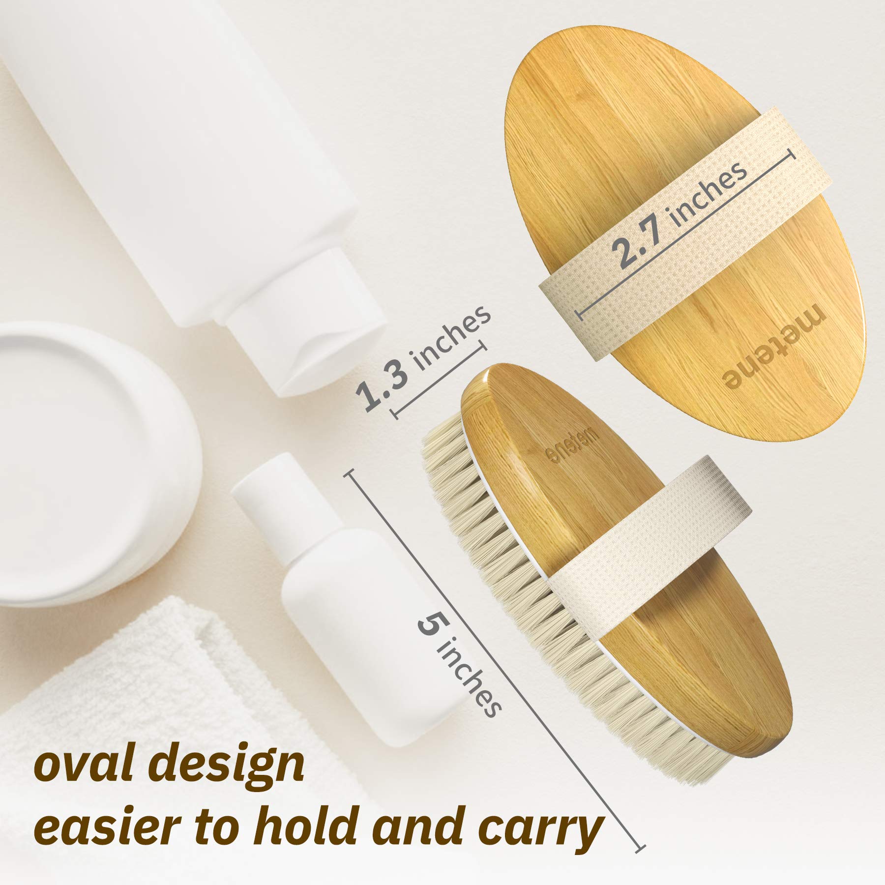 Metene wet and dry shower brush adapts to dry tightening and wet cleansing