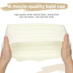 MetFun bald cap in use for quick cosplay makeup and concealment