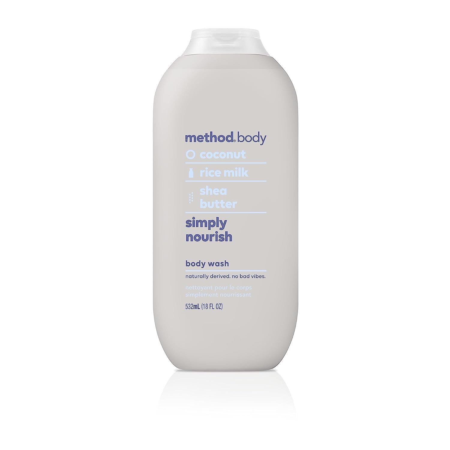 Method Body Lotion texture close-up shows creamy, non-greasy finish.