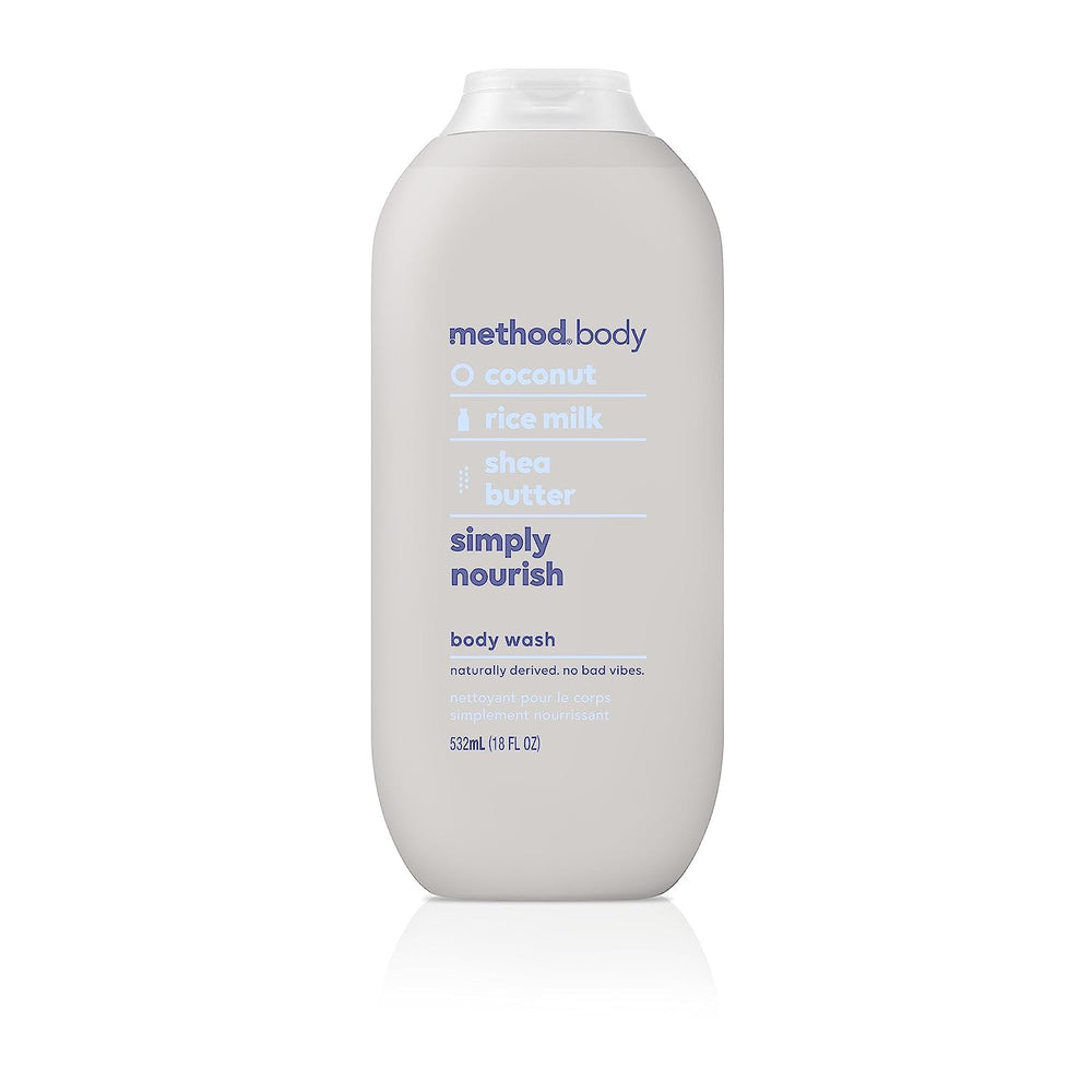 Method Body Lotion texture close-up shows creamy, non-greasy finish.