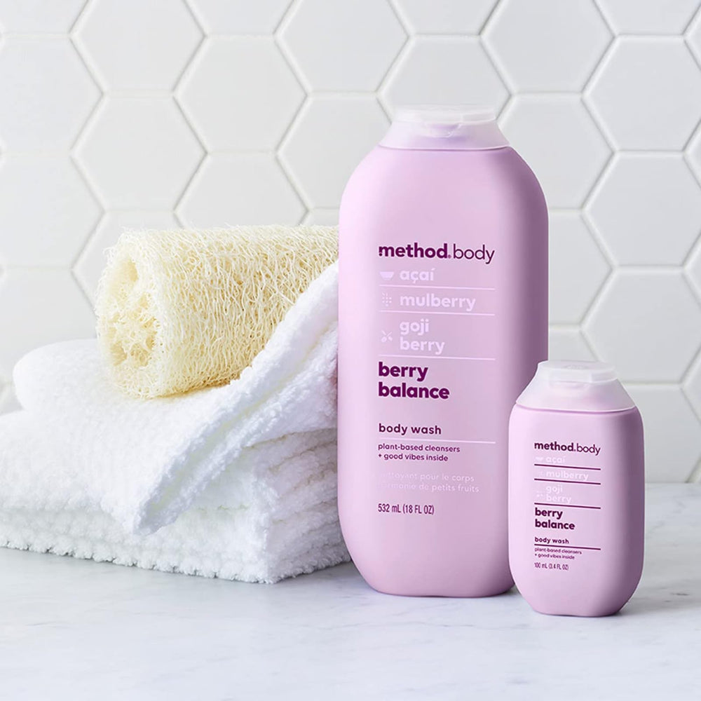 Method 65% recycled plastic bottle showcases sustainable packaging and responsible choice.