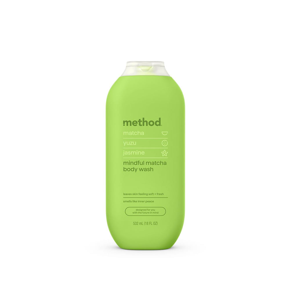Method Mindful Matcha bottle showing 18oz size for daily cleansing and hydration