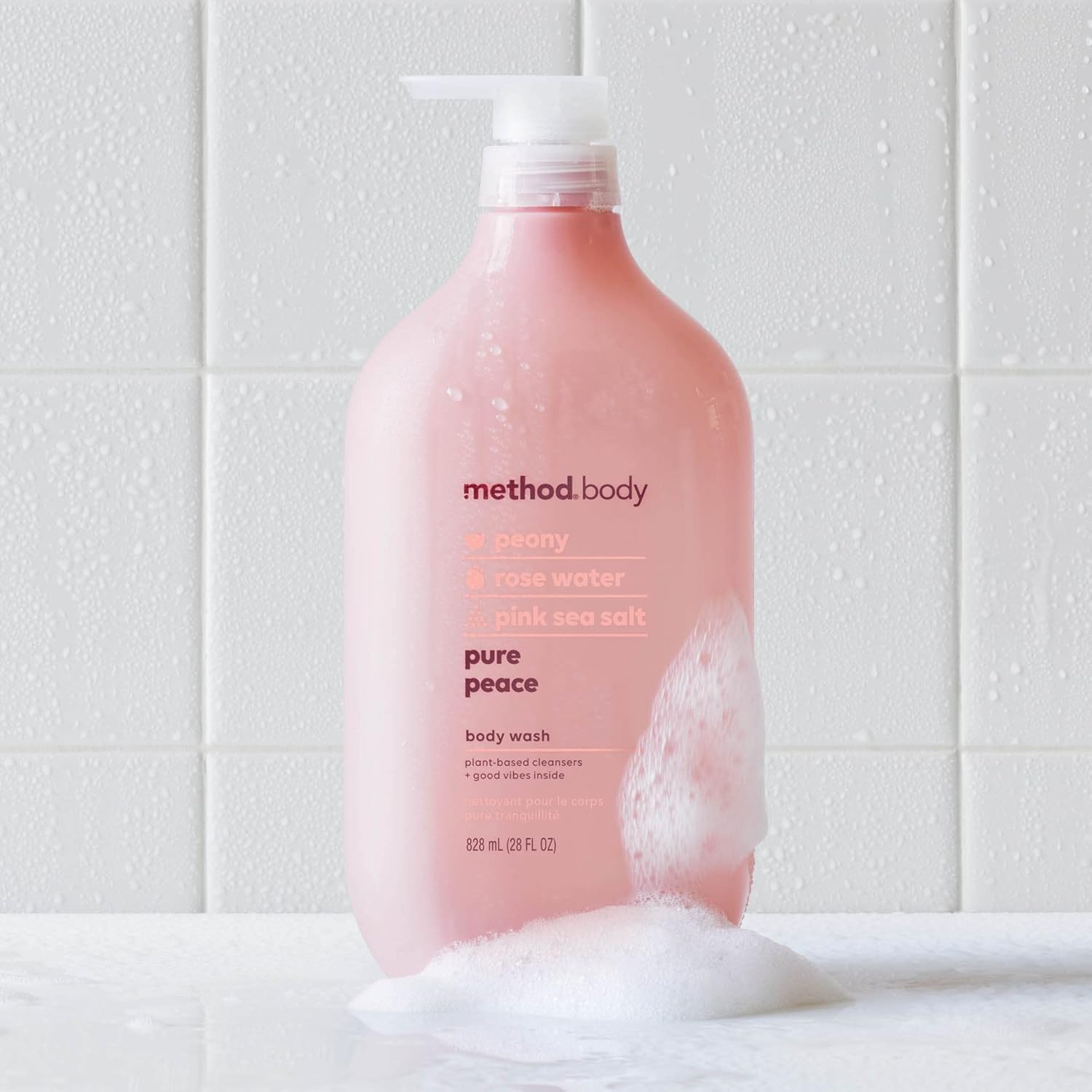 Pink sea salt detail on Method Pure Peace packaging