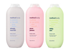 Method Body Wash Sampler Pure Peace bottle shows calming scent for a spa-like bath