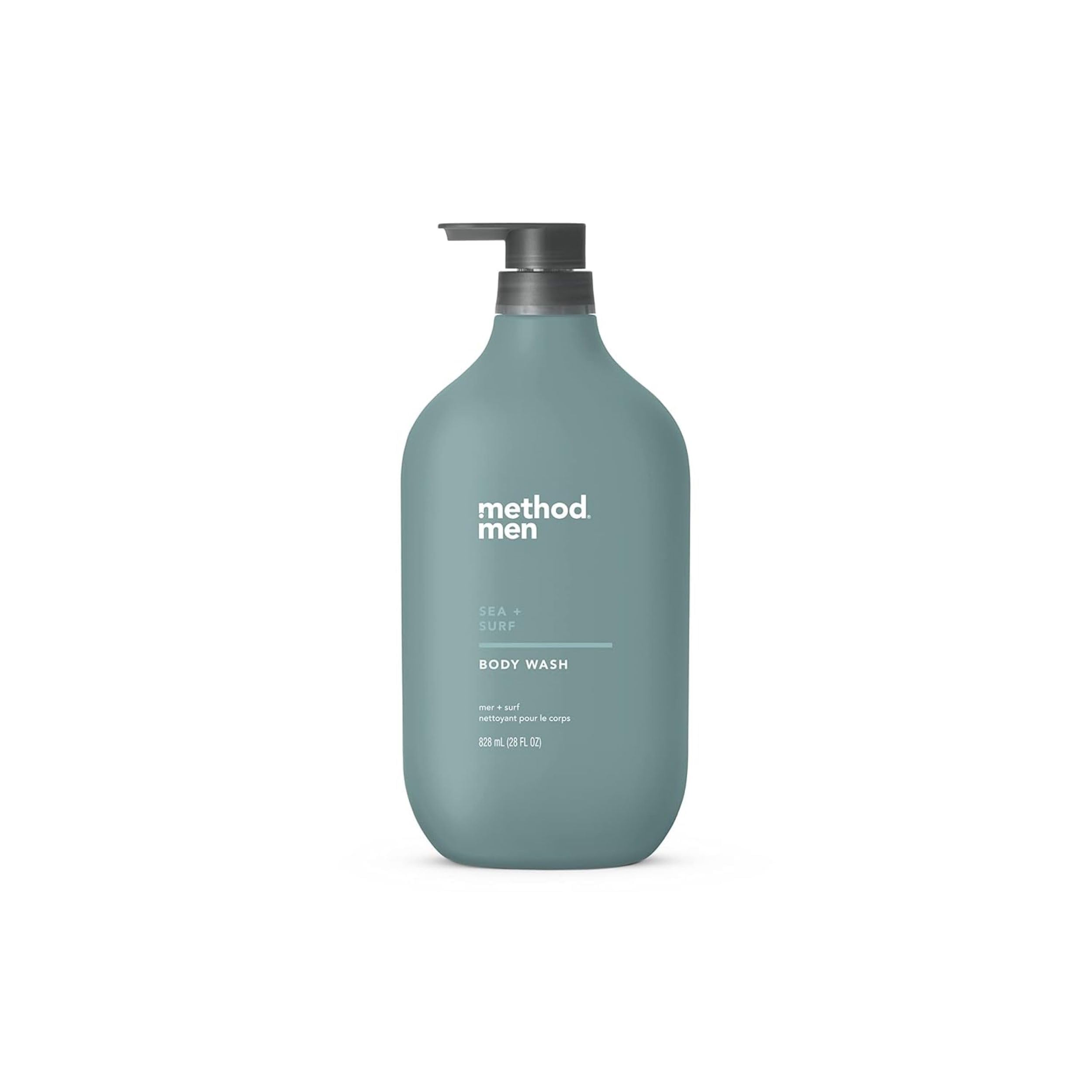 Method Body Wash Sea and Surf bottle for quick-lather cleansing.