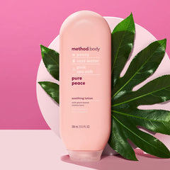 Method Daily Lotion non-greasy finish shown on skin surface.