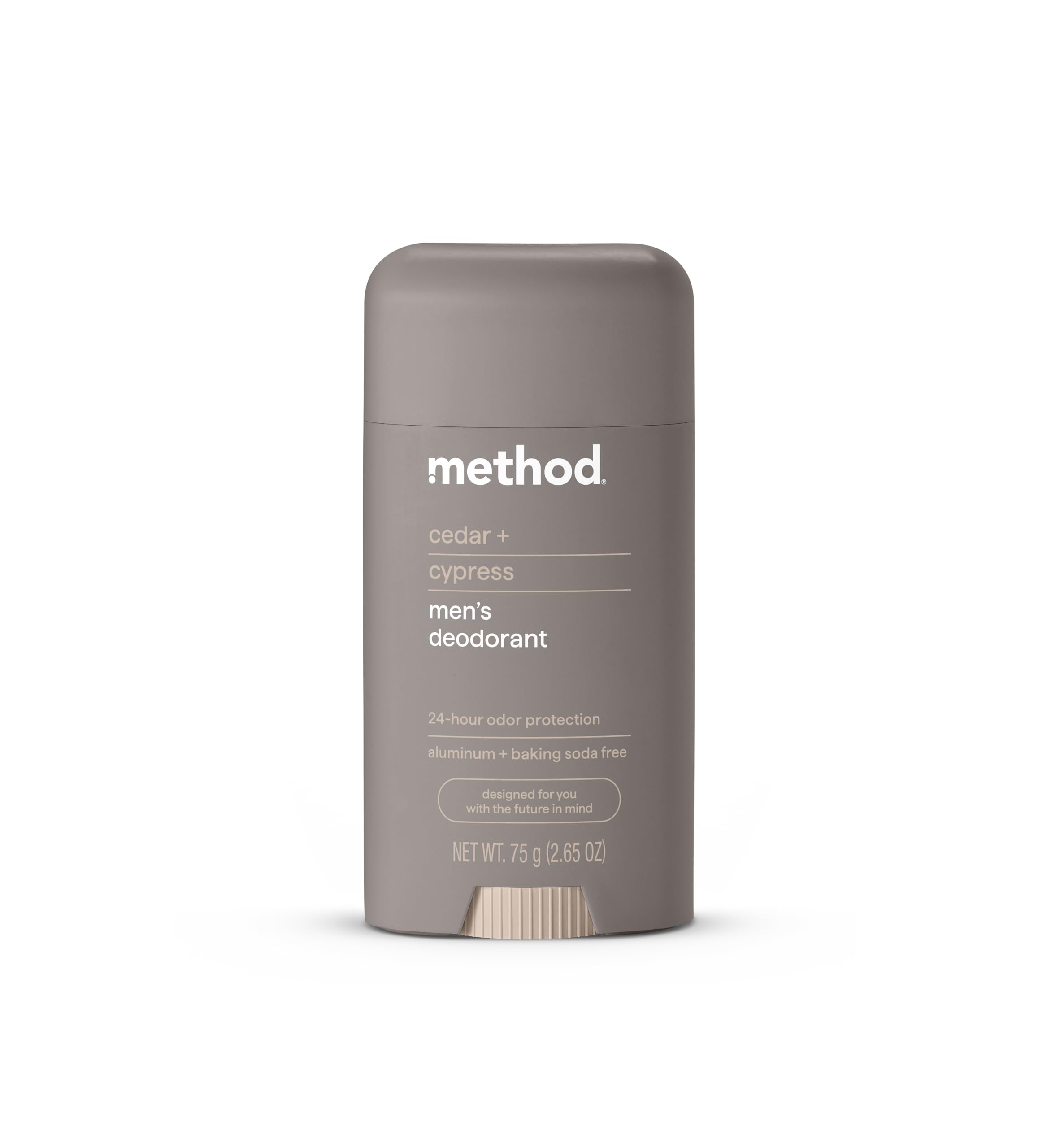 Method Cedar and Cypress deodorant packshot shows a woody outdoors scent for daily freshness.