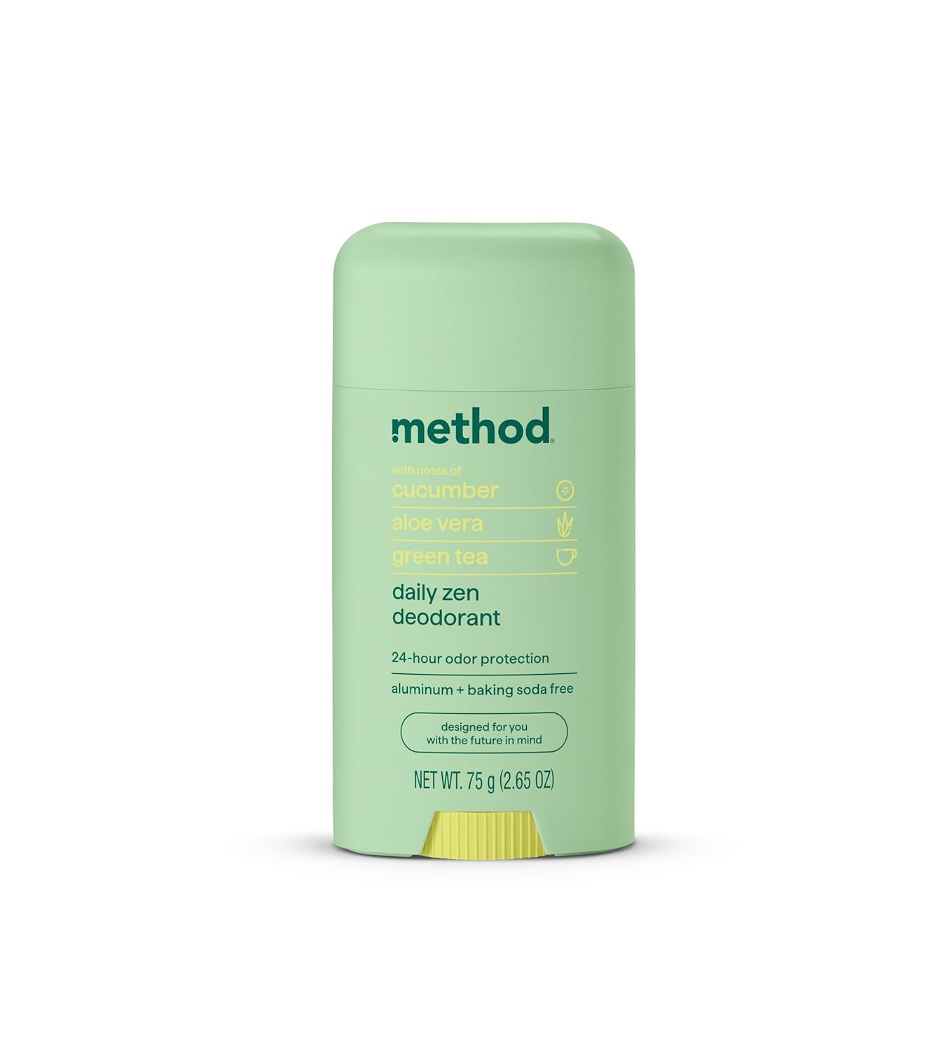 Method Daily Zen deodorant stick with cucumber-seaweed-green-tea for all-day freshness.