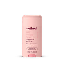 Method Pure Peace deodorant stick with rose water notes for all-day freshness.