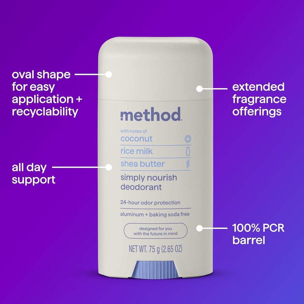 Method Simply Nourish baking soda-free deodorant for gentle care