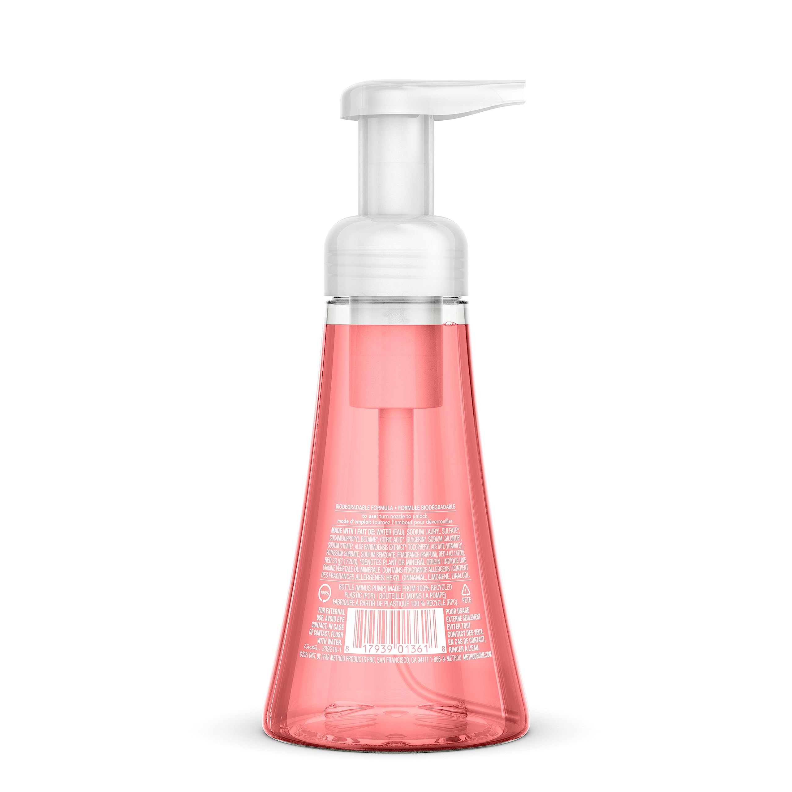 Method Foaming Hand Soap French Lavender bottle, calming floral scent for relaxed handwashing.