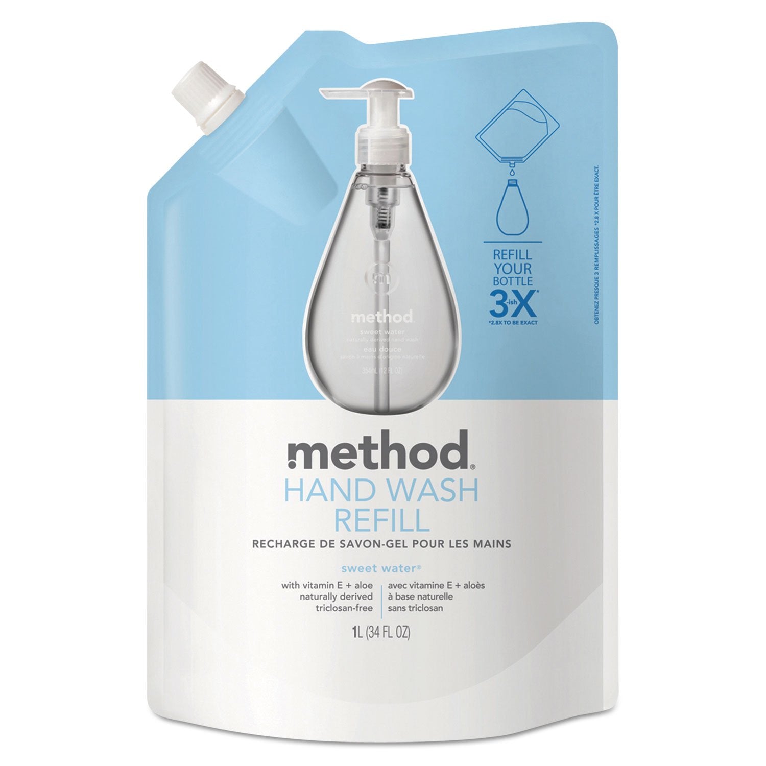 Method gel hand wash refill Sweet Water pouch for easy, space-saving refills and refreshed hands