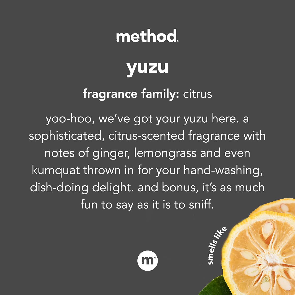 Method Gel Hand Wash Yuzu close-up reveals rich plant-based lather.