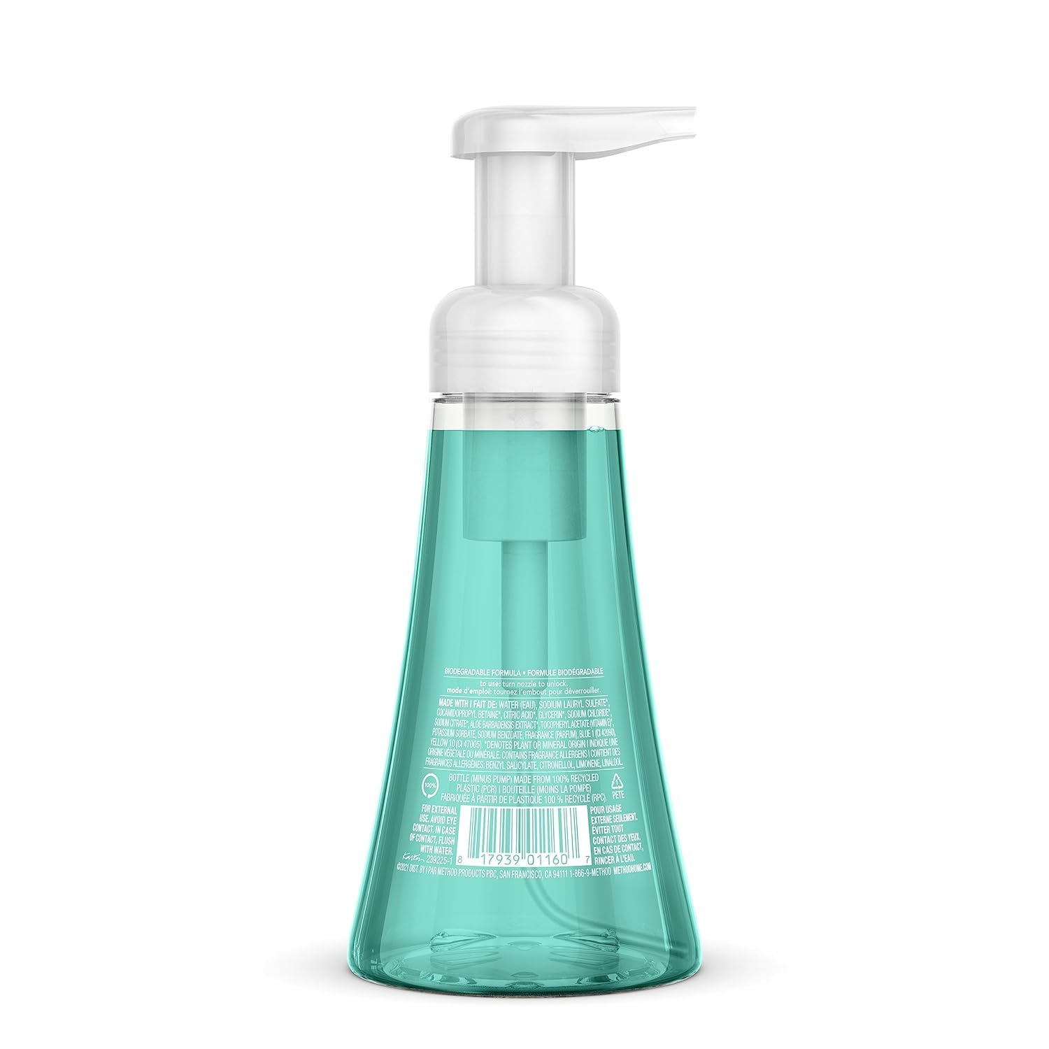 Method Hand Foaming Soap Lemon Mint bottle awakens senses during handwashing.