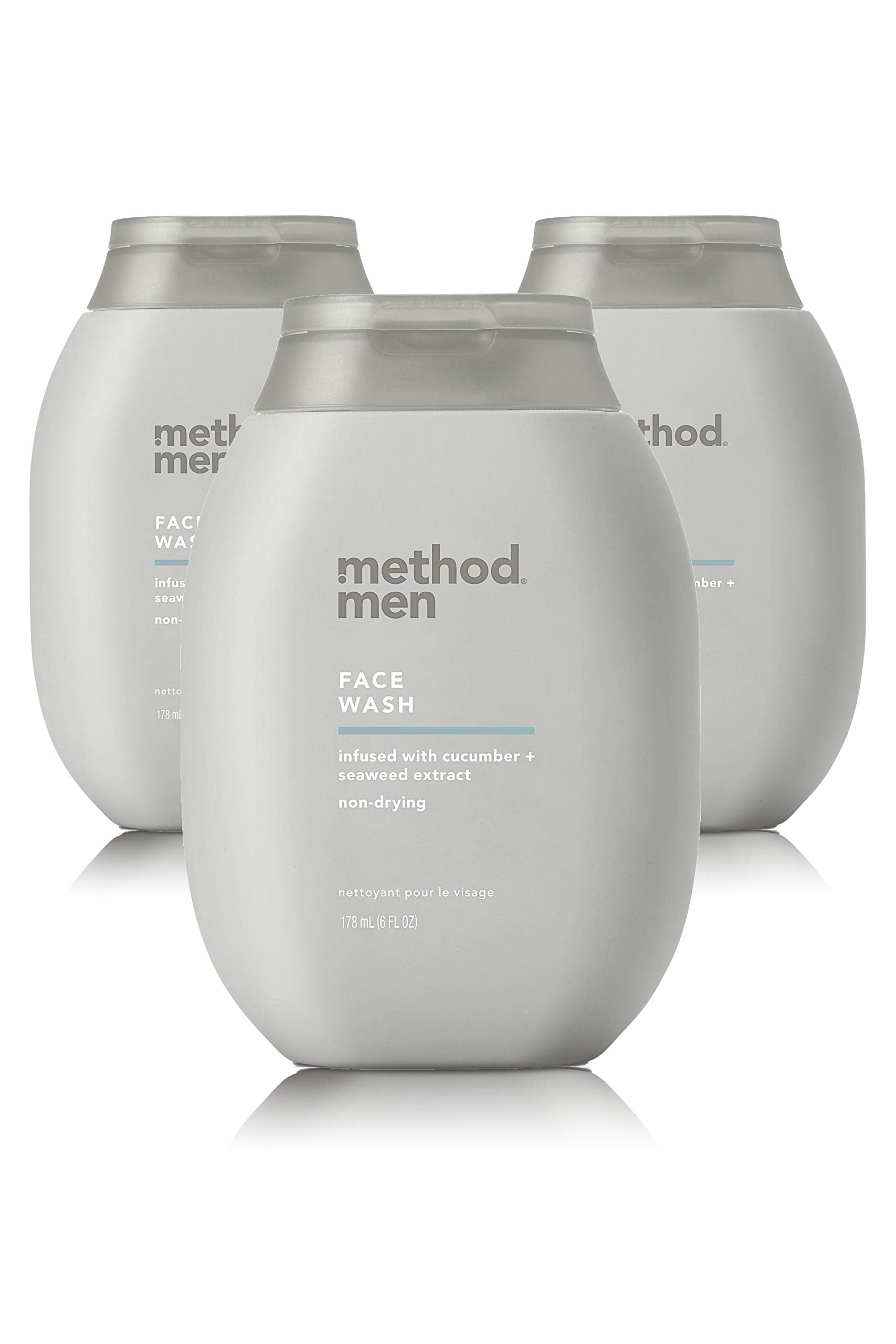 Method Homme Lavage Visage Sea + Surf: bouteilles visibles en pack triple.