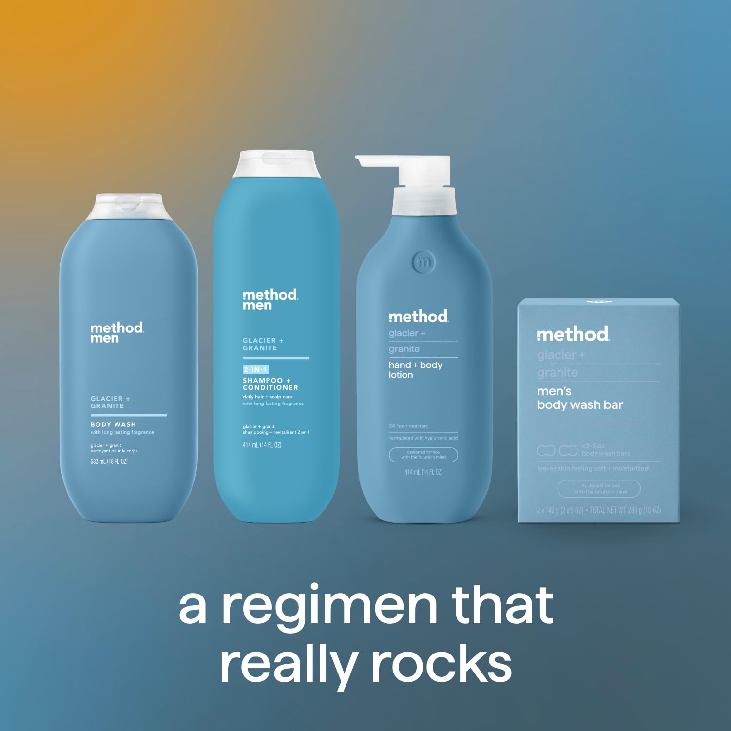Method Men Glacier + Granite fragrance profile highlight.