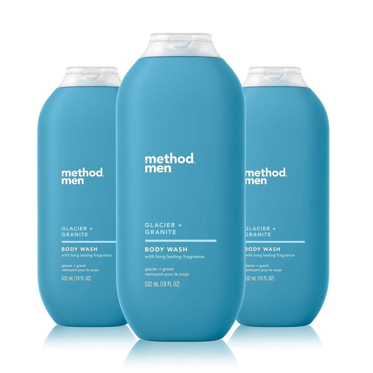 Method Men Body Wash Glacier + Granite bottle front view with fresh scent.